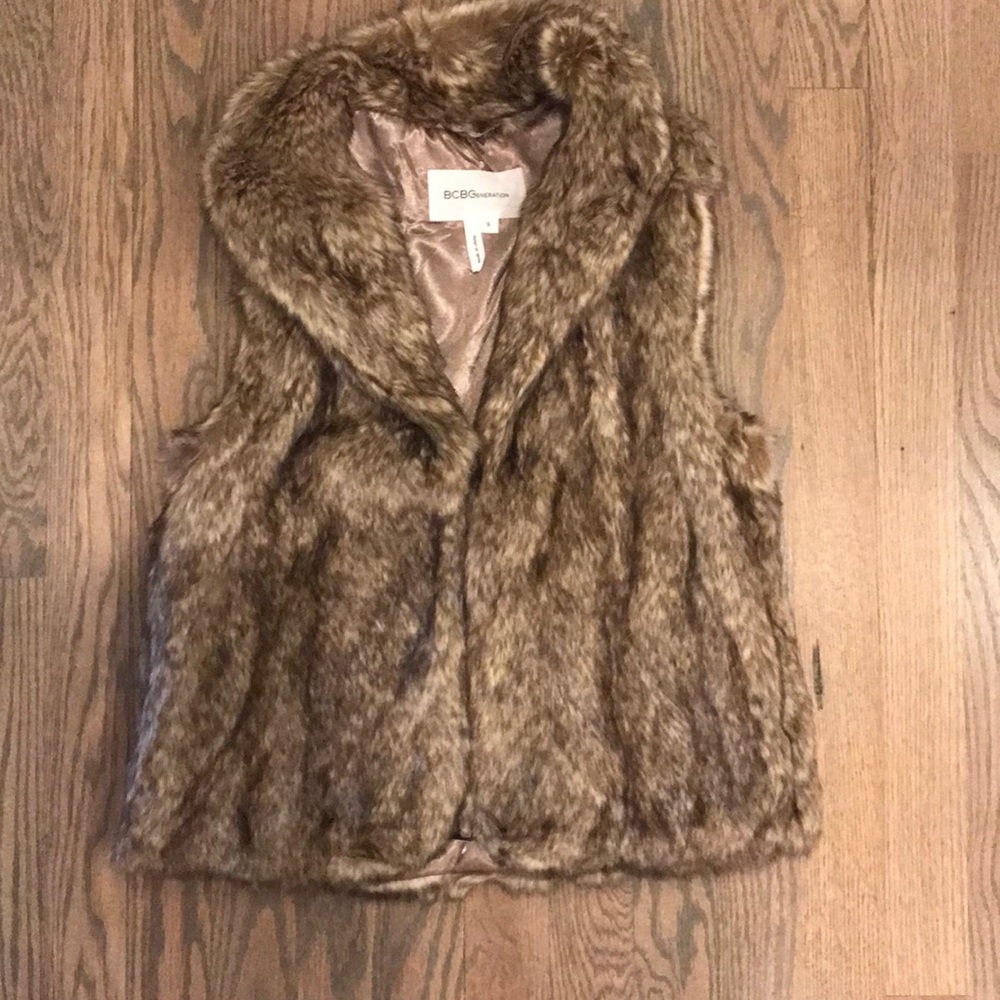 BCBG faux fur vest